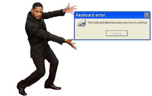 No keyboard detected, press any key to continue